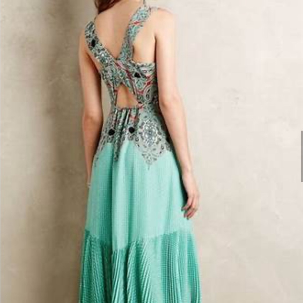 Anthropologie Maeve Canyon Creek Turquoise Dress Petite 6 - Picture 2 of 7